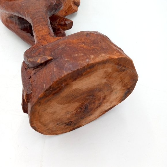 Vintage Carved Rooster Sculpture Wood Carving Chicken 19 Inch As Is Read - Picture 14 of 16